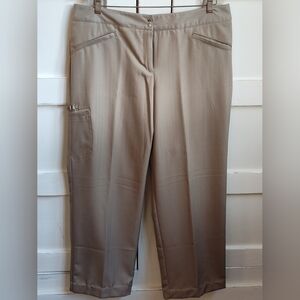 Izod Women's XFG Stretch Golf Tan Khaki Pants |  Size 14